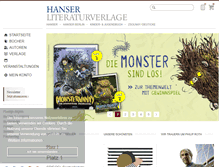 Tablet Screenshot of hanser-literaturverlage.de